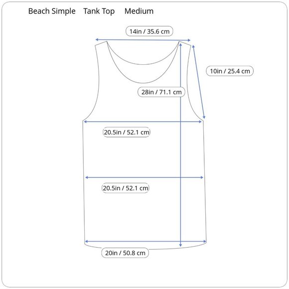 Beach Simple Clothing Co. Graphics Blue Cotton Tank Top - Picture 2 of 10